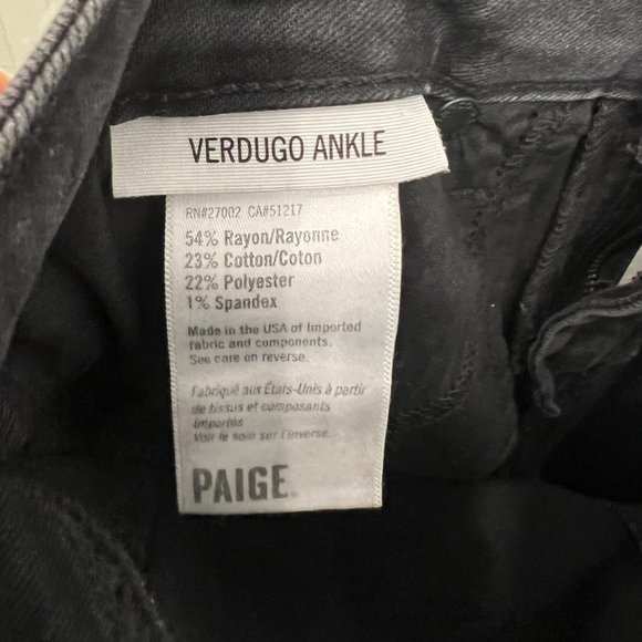 Paige Verdugo Skinny Jean in Dark Grey Size 28 - Picture 4 of 5